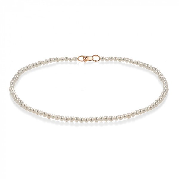 Бусы из красного золота с жемчугом