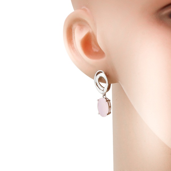 Серьги из серебра с кварцем