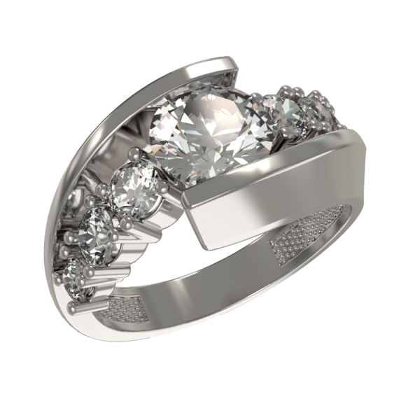 Кольцо из серебра с фианитами