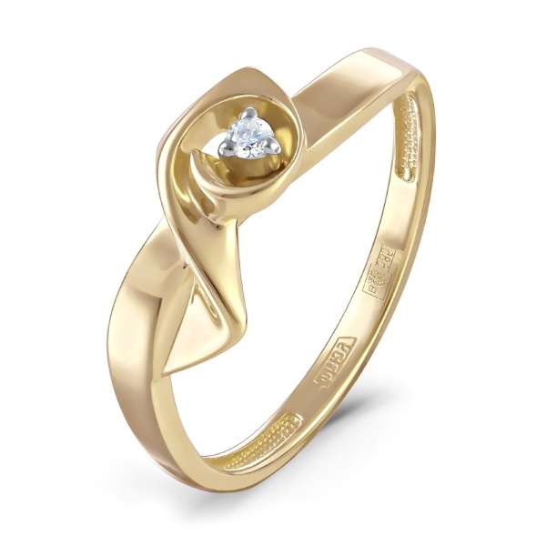 Кольцо из желтого золота с бриллиантом