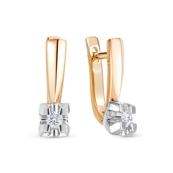 Серьги из красного золота с бриллиантами