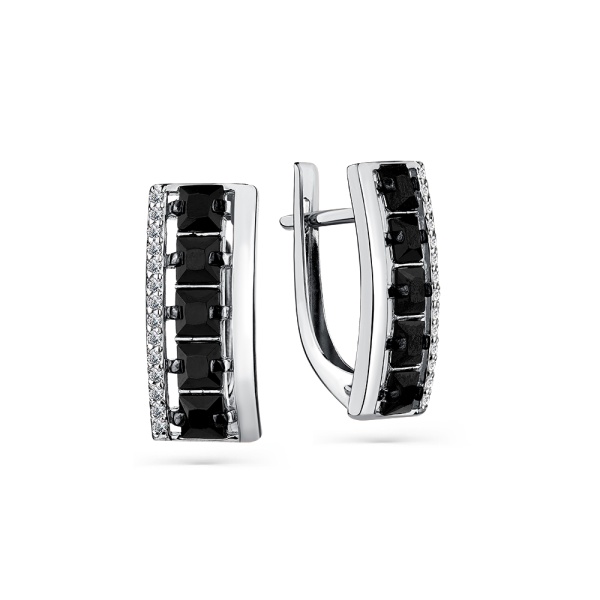 Серьги из белого золота с наношпинелью