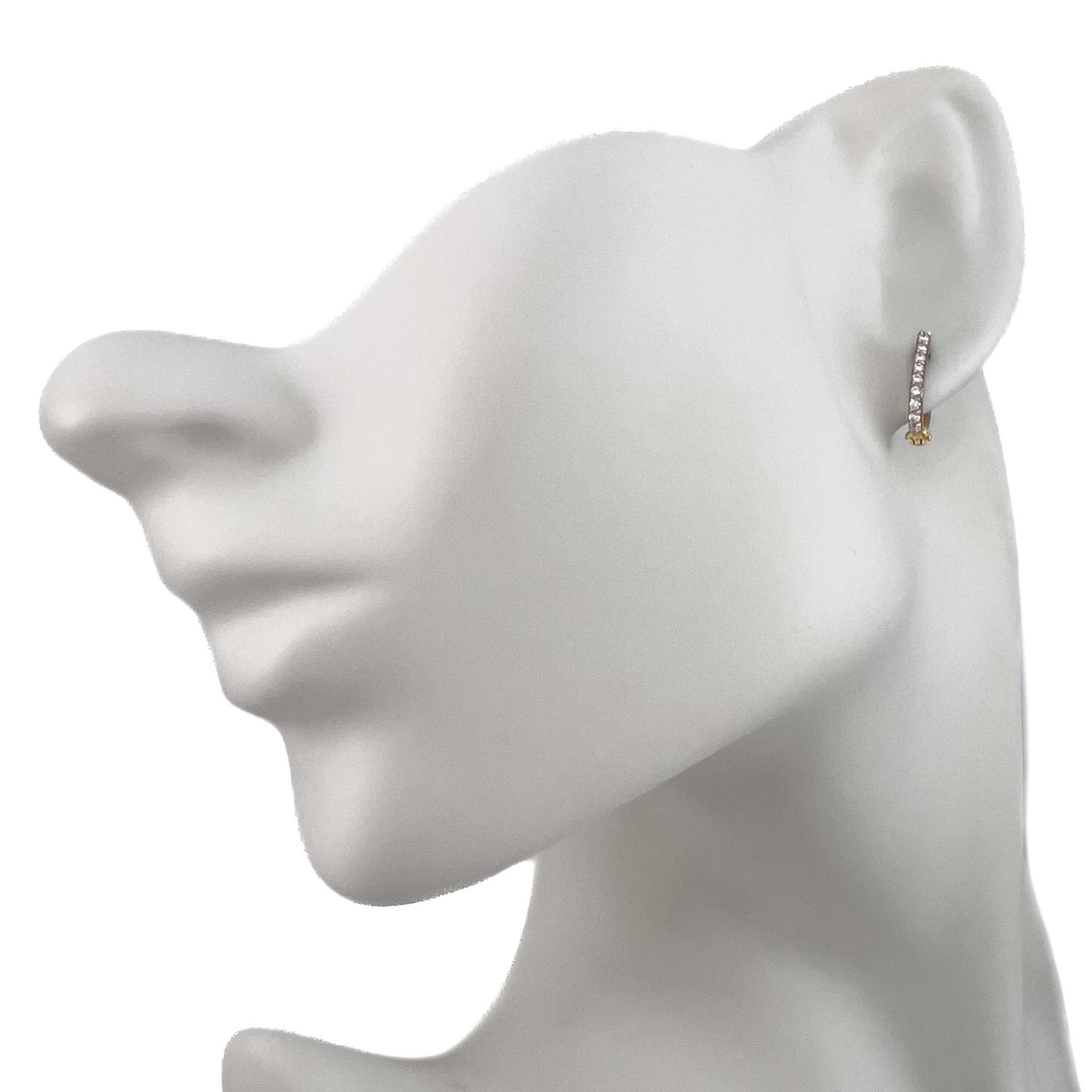 Серьги из желтого золота с фианитами