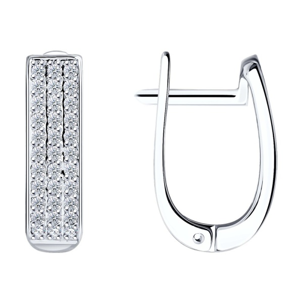 Серьги из белого золота с бриллиантами