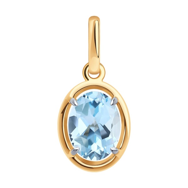 Подвеска из красного золота с топазом