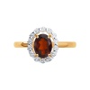 Кольцо из красного золота с гранатом и фианитами