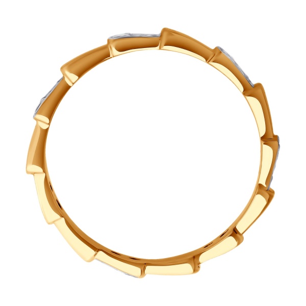 Кольцо из красного золота с фианитами