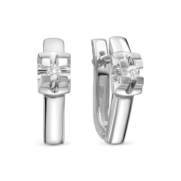 Серьги из белого золота с бриллиантами