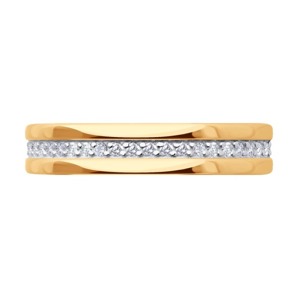 Кольцо из красного золота с фианитами