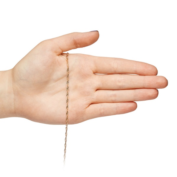 Цепь из красного золота 585, плетение «Сингапур»