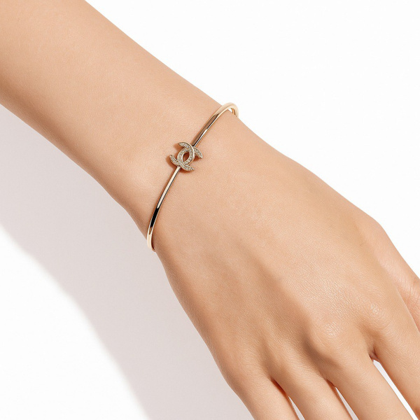 Браслет из красного золота с фианитами