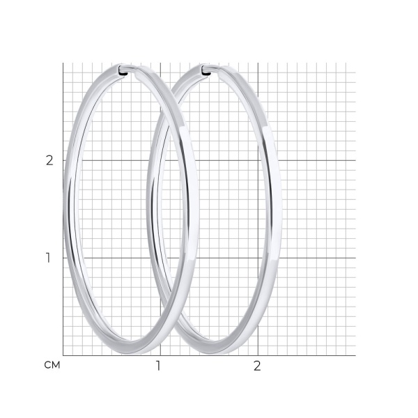 Серьги-конго из белого золота