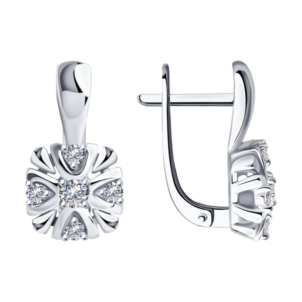 Серьги из белого золота с бриллиантами