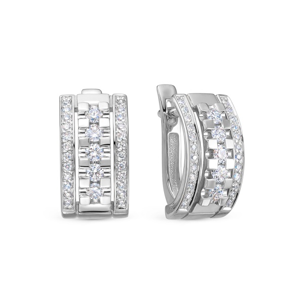 Серьги из белого золота с бриллиантами