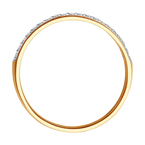 Кольцо из красного золота с фианитами