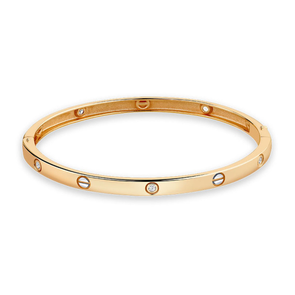 Браслет из красного золота с фианитами