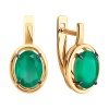 Серьги из красного золота с зелеными агатами
