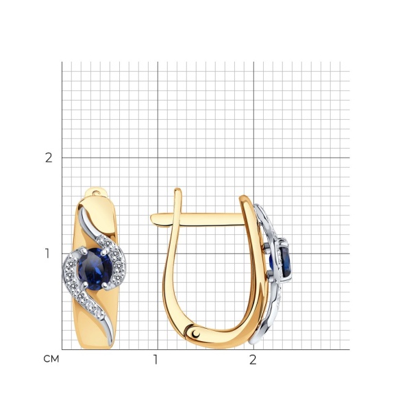 Серьги из золота с бриллиантами и сапфирами