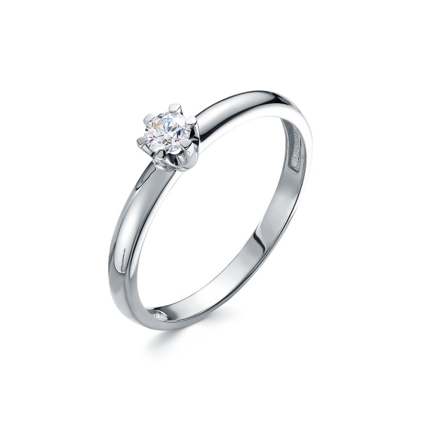 Кольцо из белого золота с бриллиантом