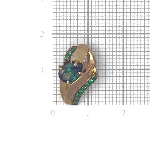 Подвеска из золота с турмалином и фианитами