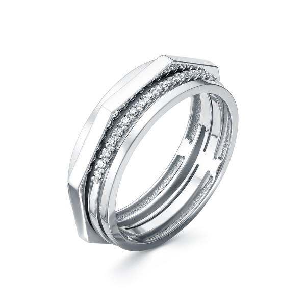 Кольцо из белого золота с бриллиантами