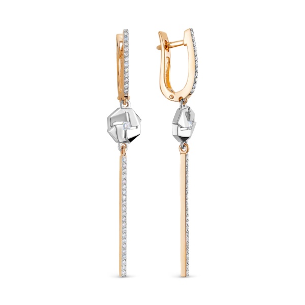 Серьги из красного золота с бриллиантами