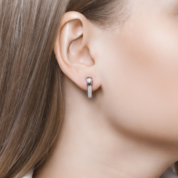 Серьги из белого золота с бриллиантами