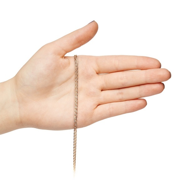 Цепь из красного золота 585, плетение «Ромб двойной»