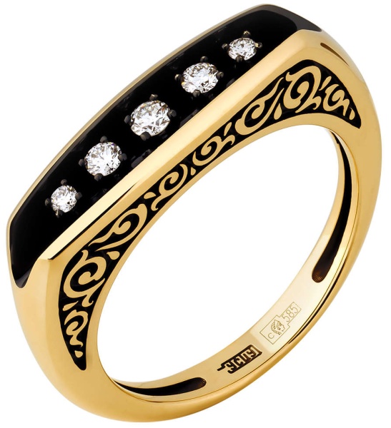 Кольцо из желтого золота с бриллиантами