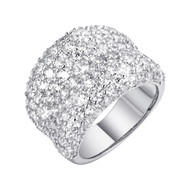 Кольцо из серебра с фианитами