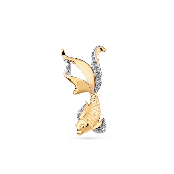 Подвеска из красного золота с фианитами