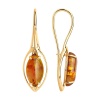Серьги из красного золота с янтарем