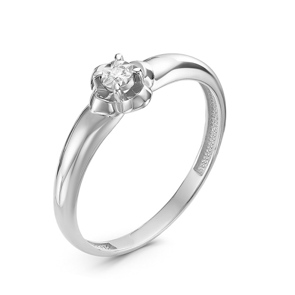 Кольцо из белого золота с бриллиантом