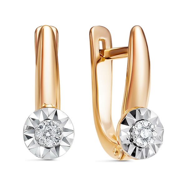 Серьги из красного золота с бриллиантами