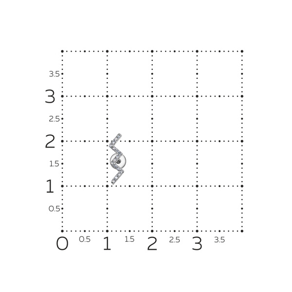 Моносерьга из белого золота с бриллиантами