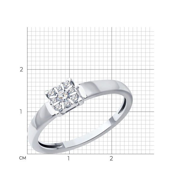 Кольцо из белого золота с бриллиантами