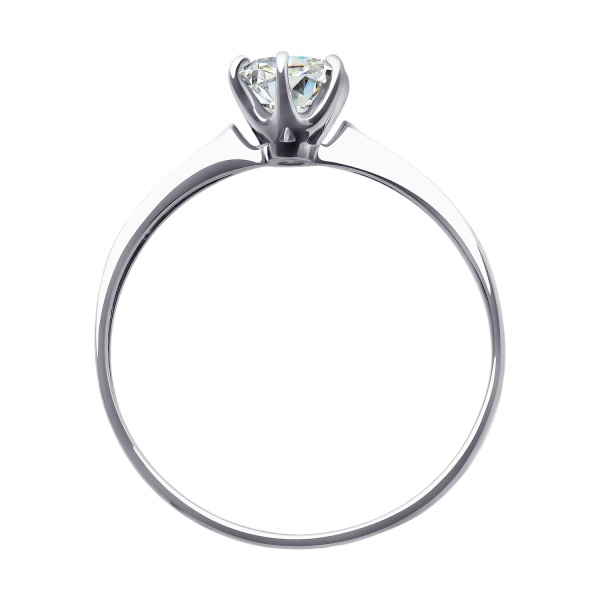 Кольцо из белого золота с фианитами