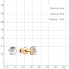 Серьги-пусеты из красного золота с бриллиантами