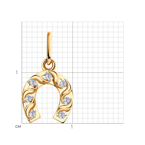 Подвеска из красного золота с фианитами