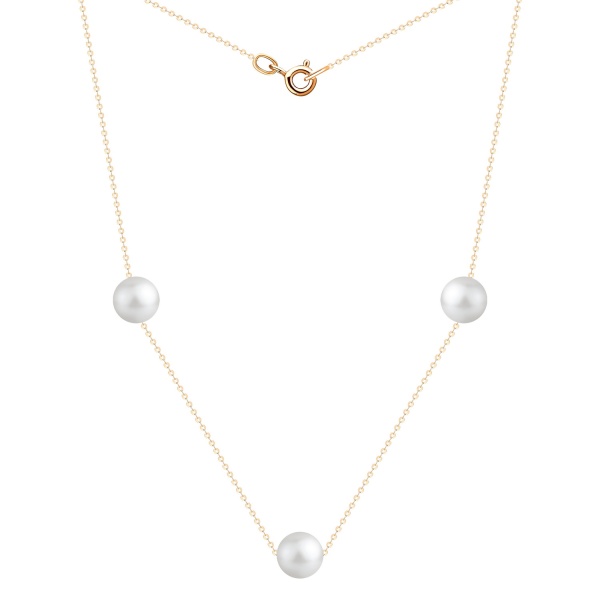 Колье из красного золота с жемчугом