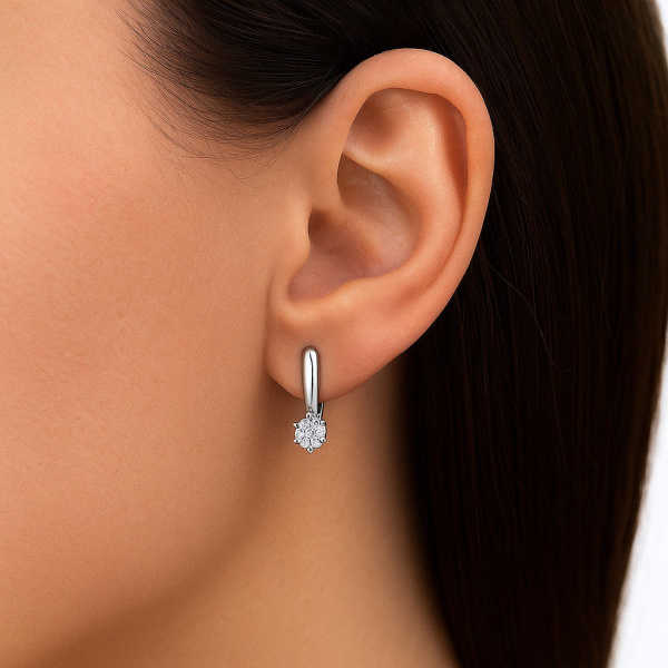 Серьги из белого золота с бриллиантами