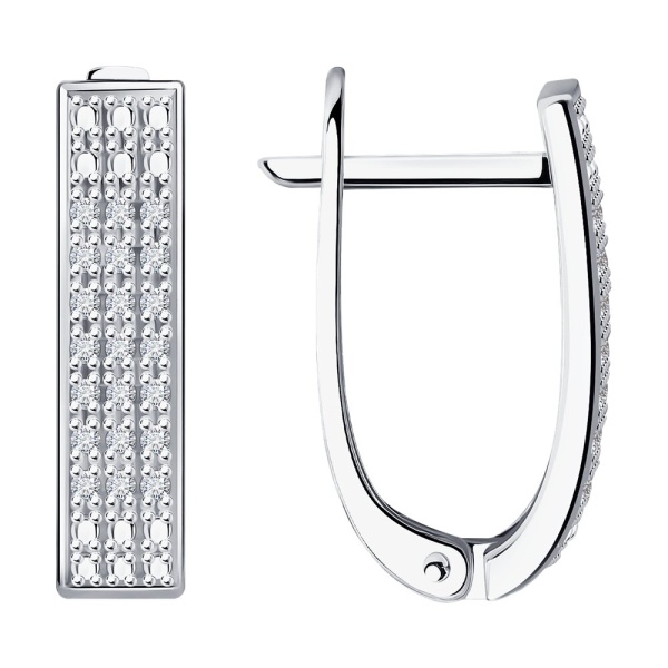 Серьги из белого золота с бриллиантами