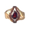 Кольцо из красного золота 585 пробы с гранатом и фианитами