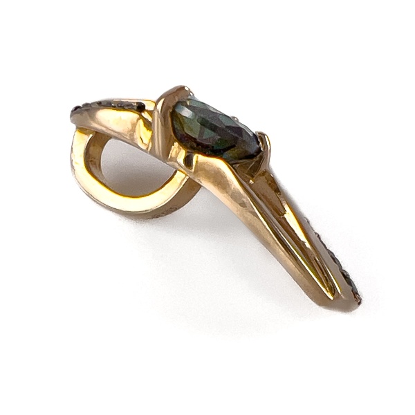 Подвеска из золота с турмалином и фианитами