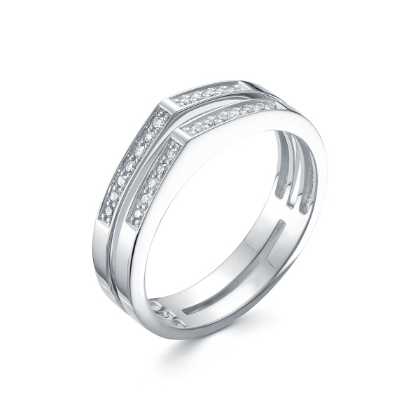 Кольцо из белого золота с бриллиантами