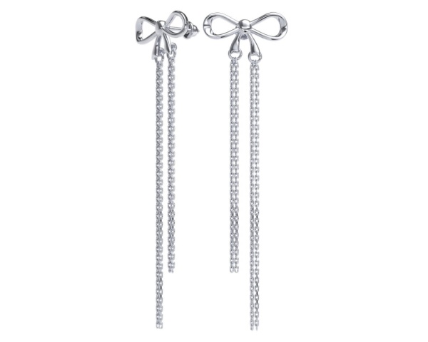 Серьги-цепочки из серебра