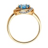 Кольцо из красного золота с топазом и фианитами