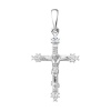 Крестик православный из белого золота с бриллиантами
