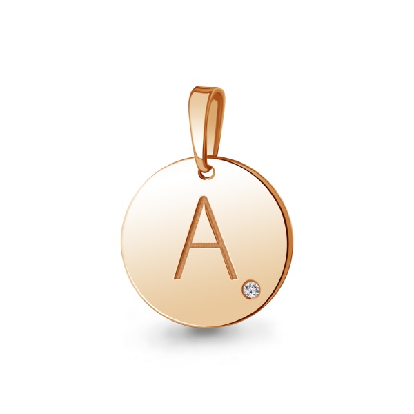 Подвеска из красного золота с фианитом