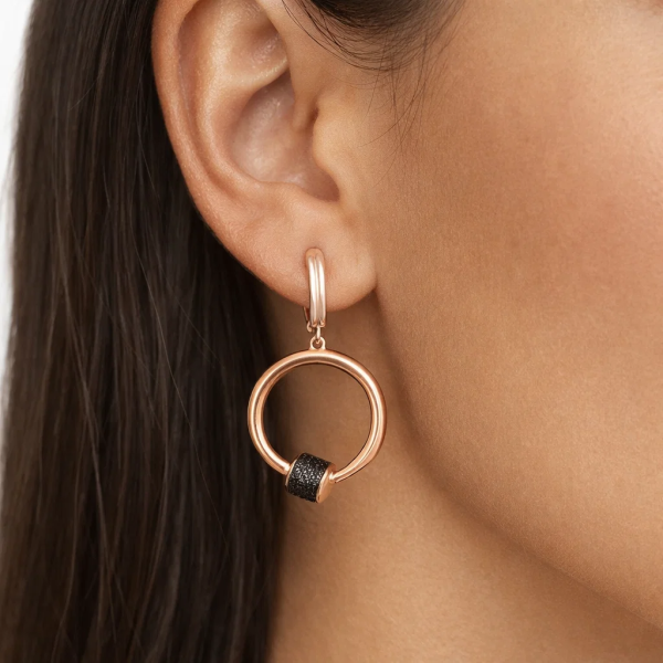 Серьги из красного золота с фианитами